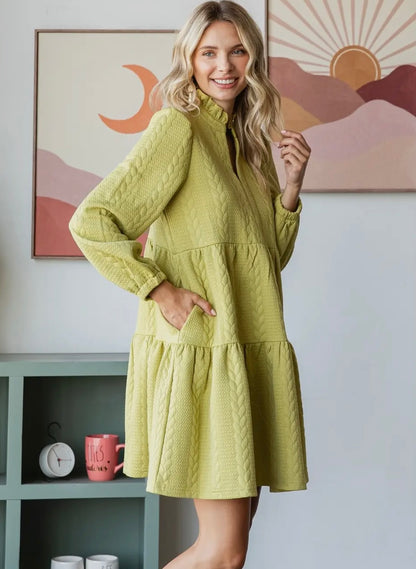 Quilted moss dress