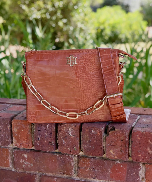 Ariana Crossbody Saddle Snakeskin