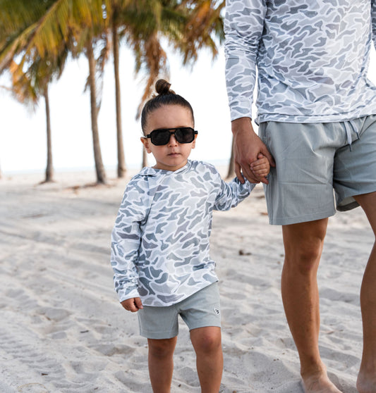 White Camo Youth Performance Hoodie Burlebo