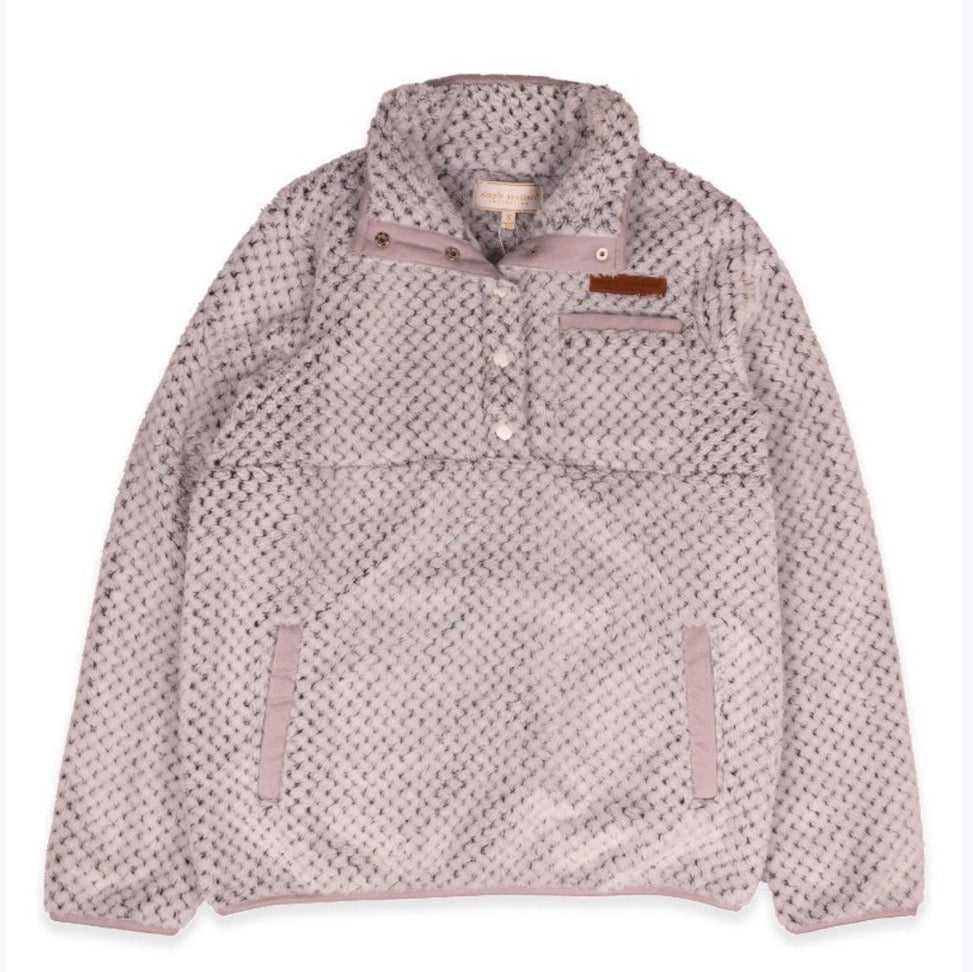 Sherpa Pullover Frost Gray Youth-Simply Southern