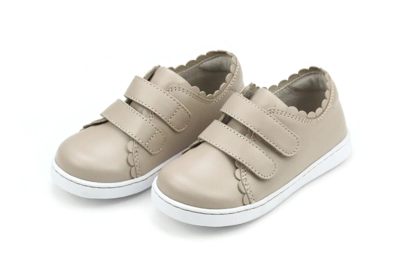 CAROLINE Scalloped Sneaker - Almond