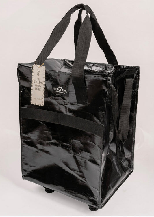 Black Roll Tote-Simply Southern