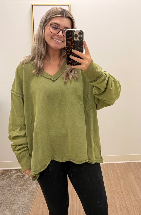 Everyday Olive Oversized Sweatshirt