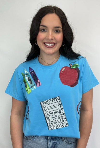 Teacher sequin tee