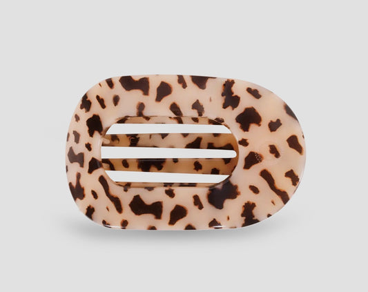 Round Flat Hair Clip | Large | Blonde Tortoise