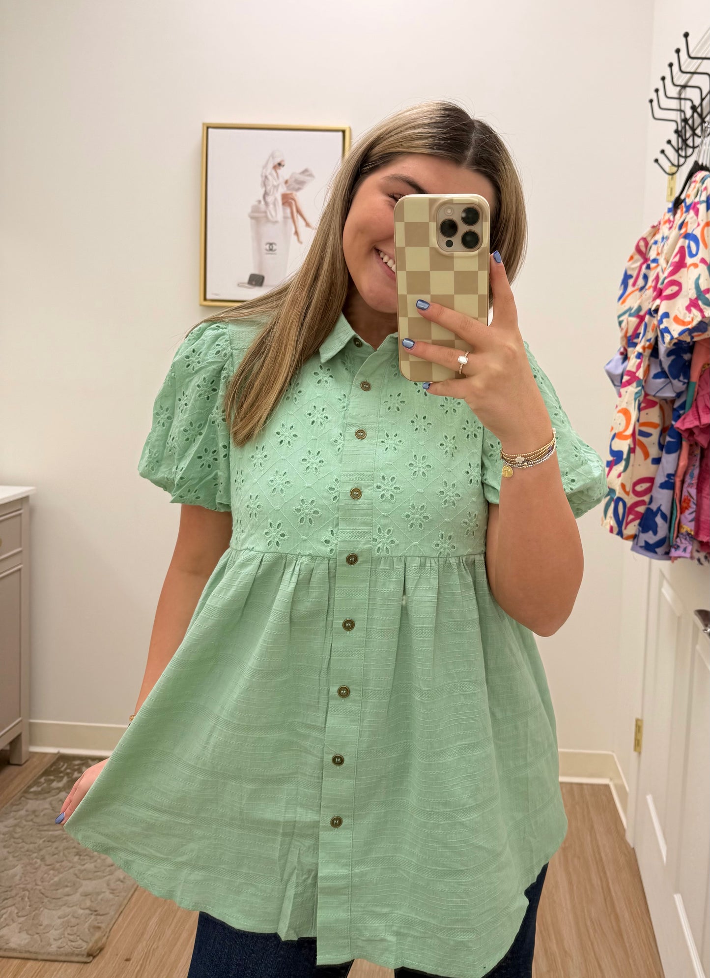 Mint To Be Eyelet Top