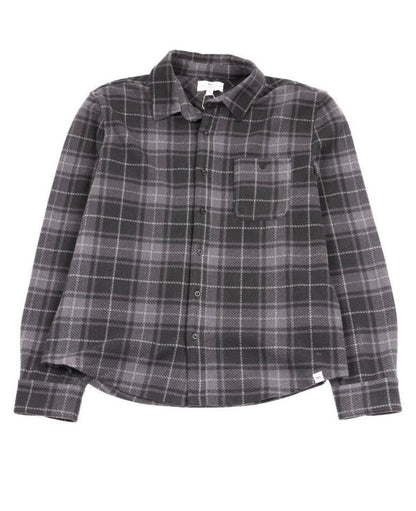 Black Plaid Fleece Button Up - Simply Southern