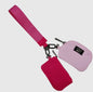 Lulu Mac Double Pouch Wristlet - Hot Pink/ Light Pink
