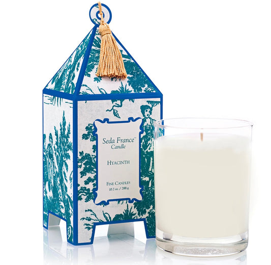 Hyacinth Classic Toile Pagoda Box Candle Seda France