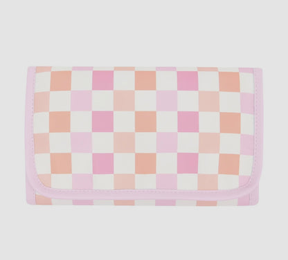 Checkered travel roll bag