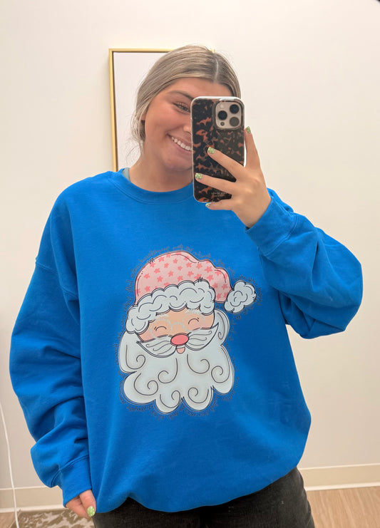 Blue Santa Sweatshirt