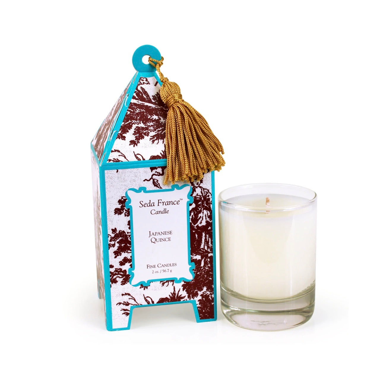 Japanese Quince Classic Toile Mini Pagoda Box Candle Seda France