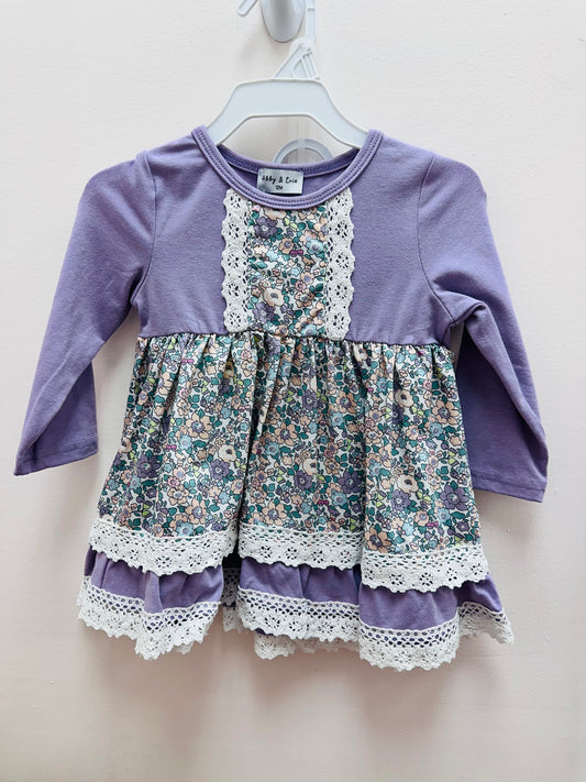 Purple Floral Bloomer Set