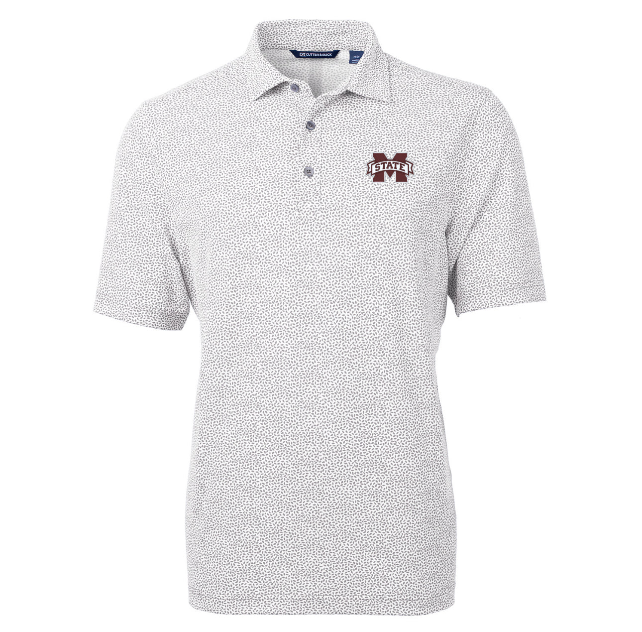 Mississippi State Cutter & Buck Virtue Eco Pique
Botanical Print Recycled Mens Polo