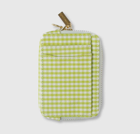 Green Gingham Zip Wallet