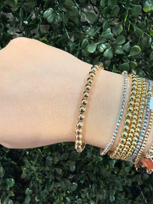 Large Gold Beaded Bracelets