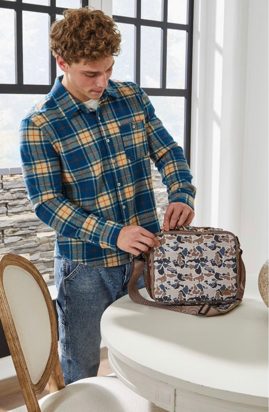 Blue Plaid Fleece Button Up - Simply Southern