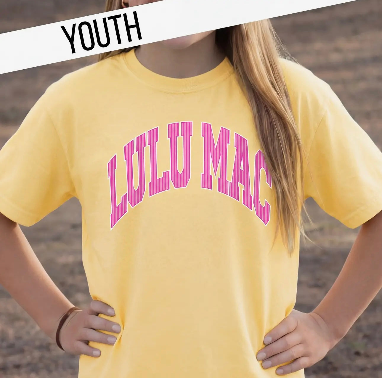 Youth Yellow & Pink Stripe Tee | Lulu Mac