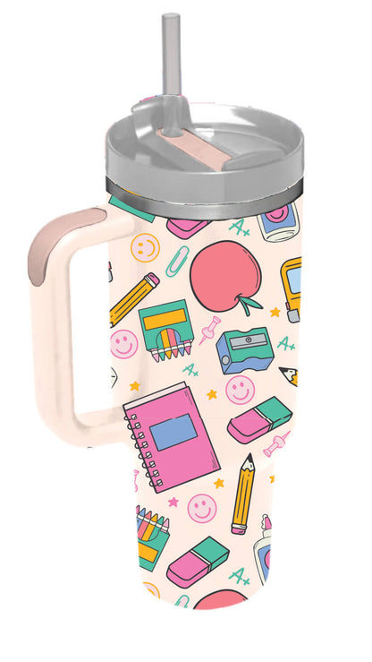 School Days 30 Oz. Tumbler With Straw and Handle