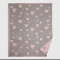 Pink and gray heart blanket