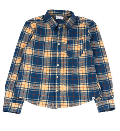 Blue Plaid Fleece Button Up - Simply Southern