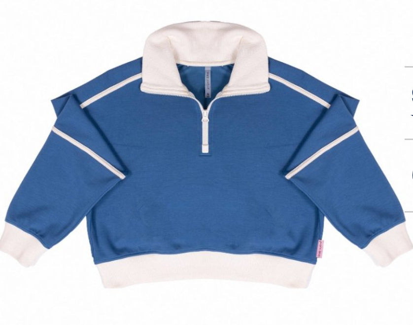 Dark Blue Contrast Pullover Simply Southern