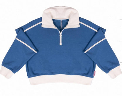 Dark Blue Contrast Pullover Simply Southern