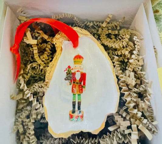 Red nutcracker oyster ornament