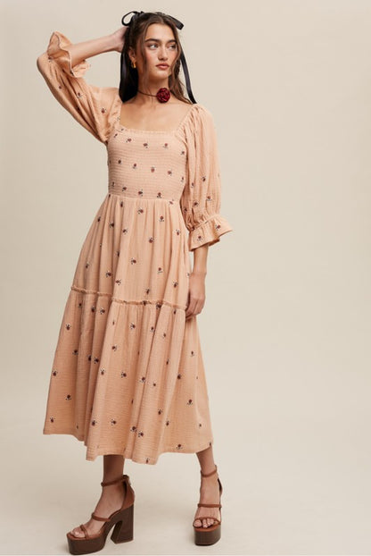 Blush Ditzy Floral Maxi Dress