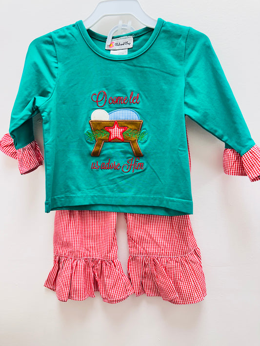 O come let us adore Him Girl Pant Set