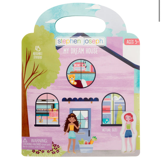 Reusable sticker book dream house