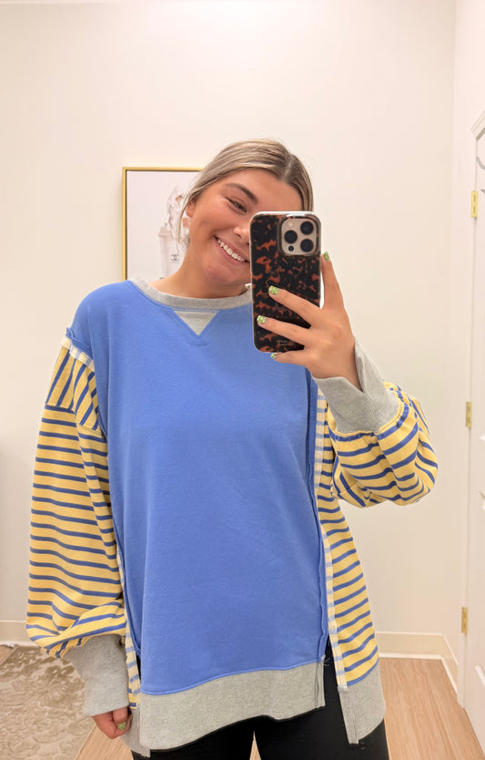 Blue and Yellow Oversized Sweater