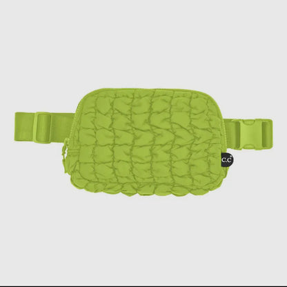 Quilted puffer belt bag