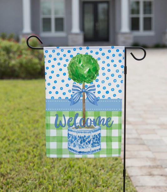 Welcome garden flag