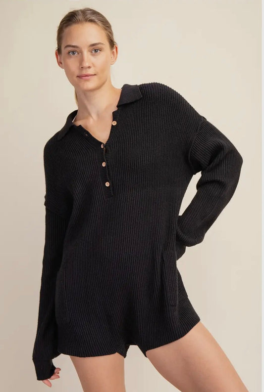 Black Sweater Romper