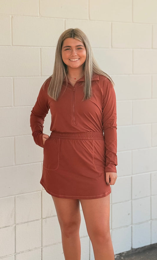 Butter Soft Athletic Romper- Dark Terracotta