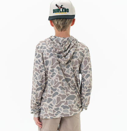 Classic Deer Camo Youth Performance Hoodie Burlebo