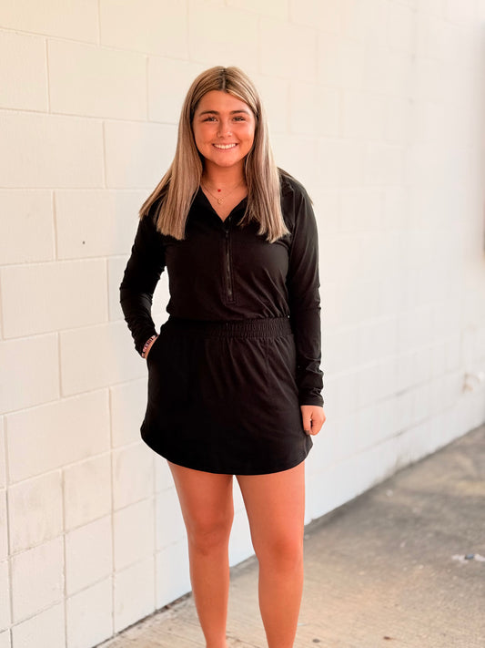 Butter Soft Athletic Romper- Black