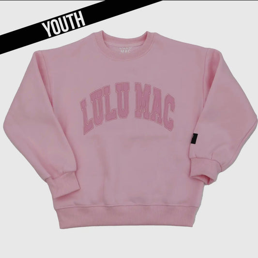 Youth Light Pink Appliqué Sweatshirt | Lulu Mac