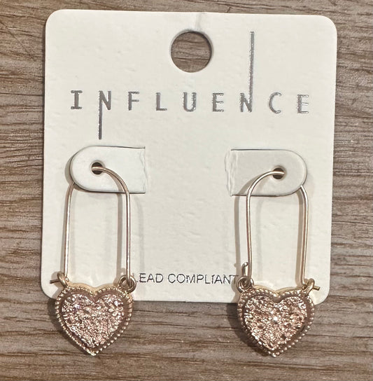 Rose Gold Heart Earrings