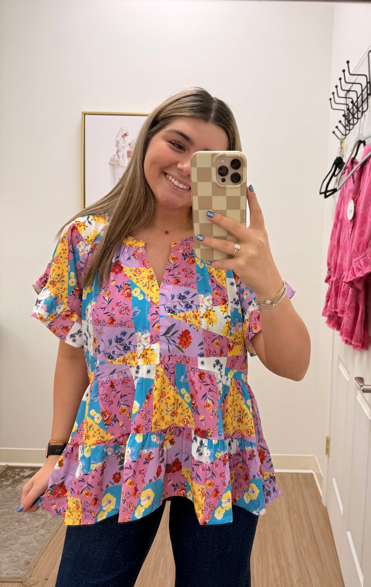 Purple Patchwork Blouse