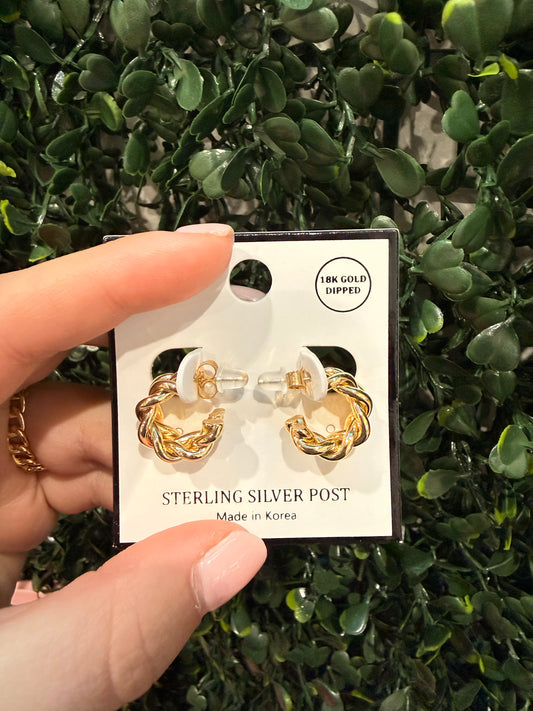 Mini Gold Twist Earrings
