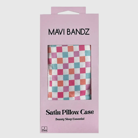 Check satin pillowcase