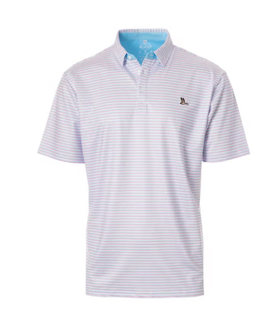 Roost Cayuga Polo blue/pink performance polo