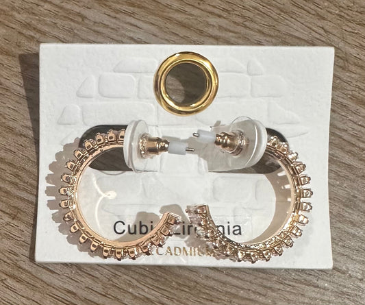Diamond Studded Hoops