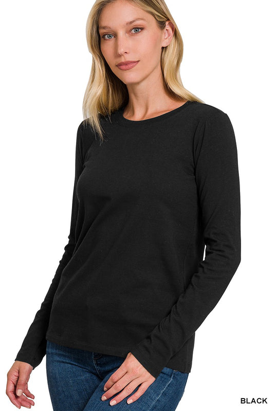 Cotton long sleeve round neck