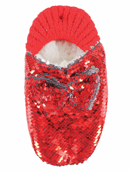 Simply Southern Red Sequin Sock Slippers