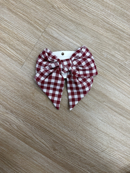 Maroon Plaid Bow