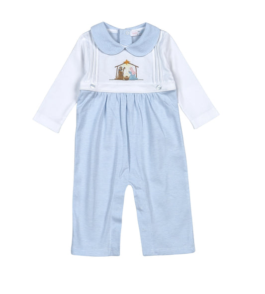 Blue Holly Night Romper