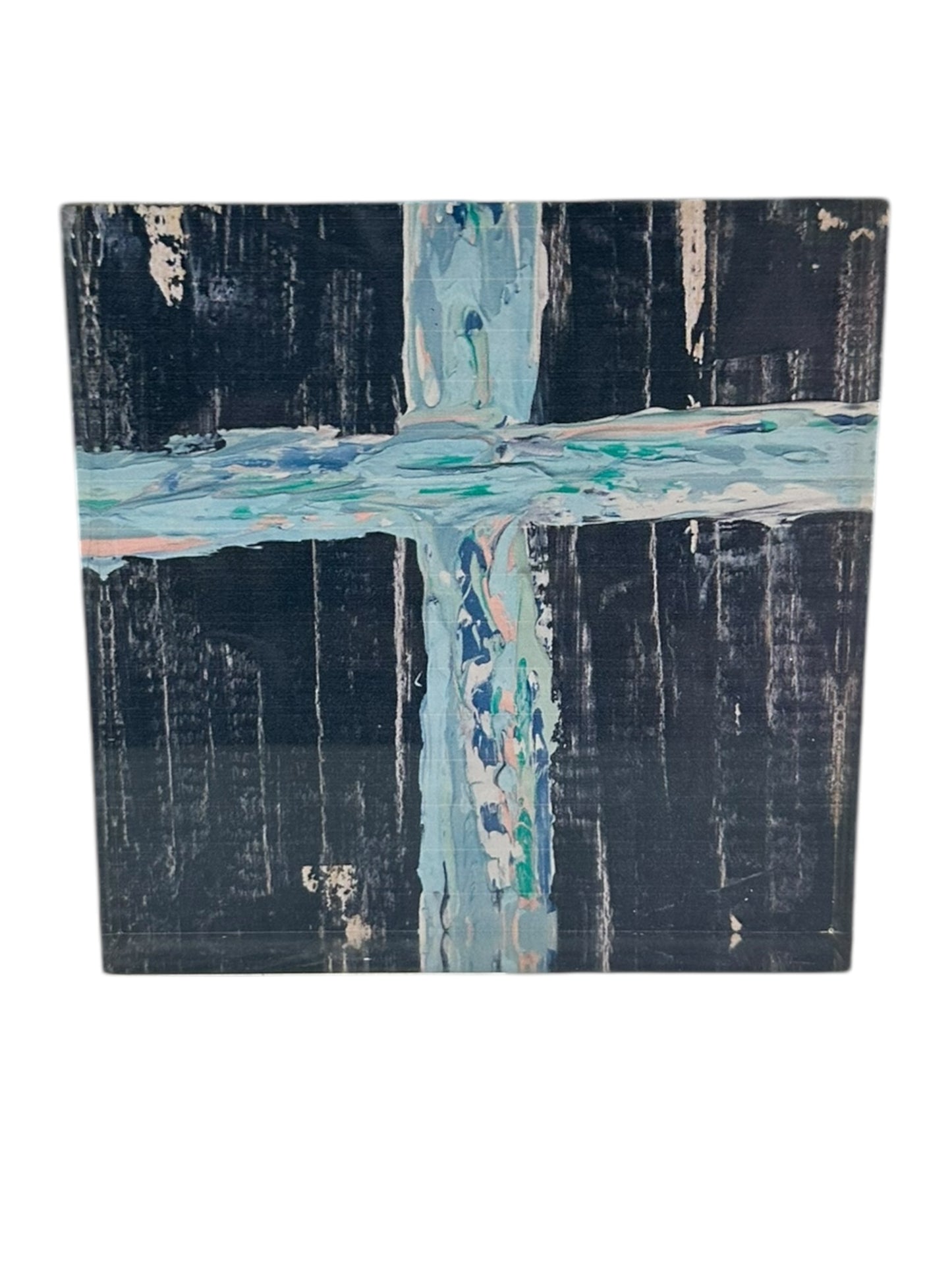 Navy and Colorful Cross Acrylic 4x4